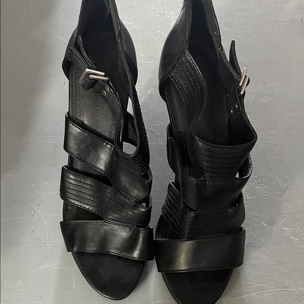 BCBGeneration Black Strappy Heels